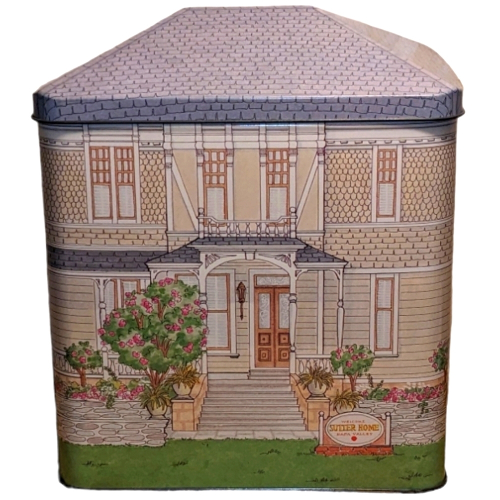 Vintage Sutter Home Napa Valley Victorian Winery Collectible Metal Tin Decor